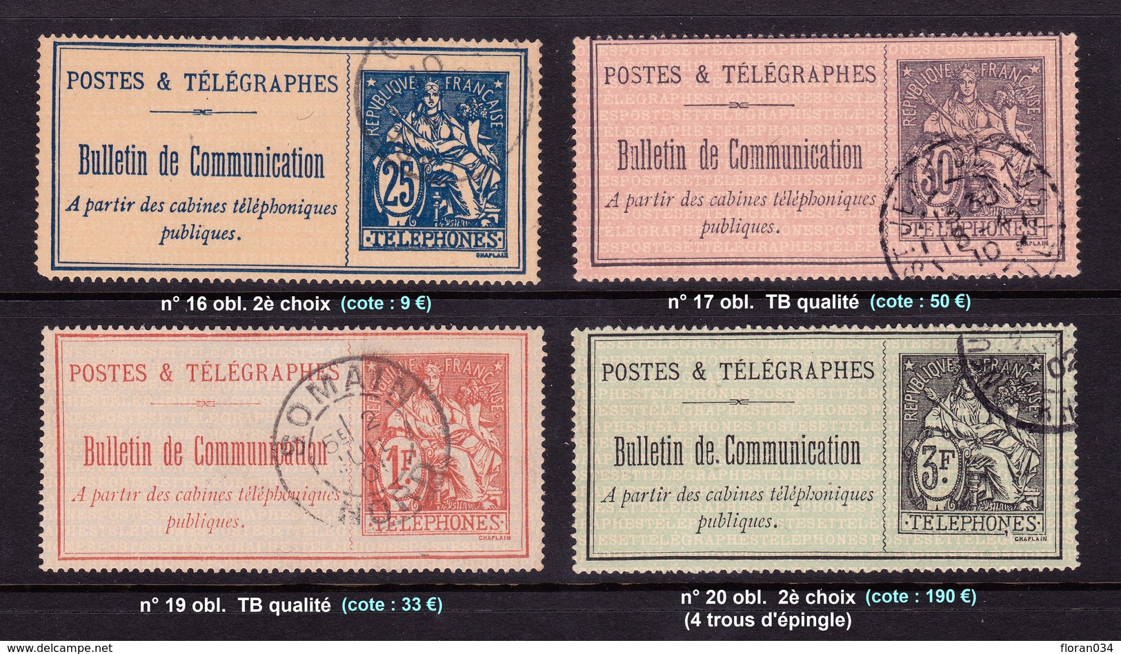 France Lot De 23 Téléphone Obl. - Cote 654 Euros - Télégraphes Et Téléphones