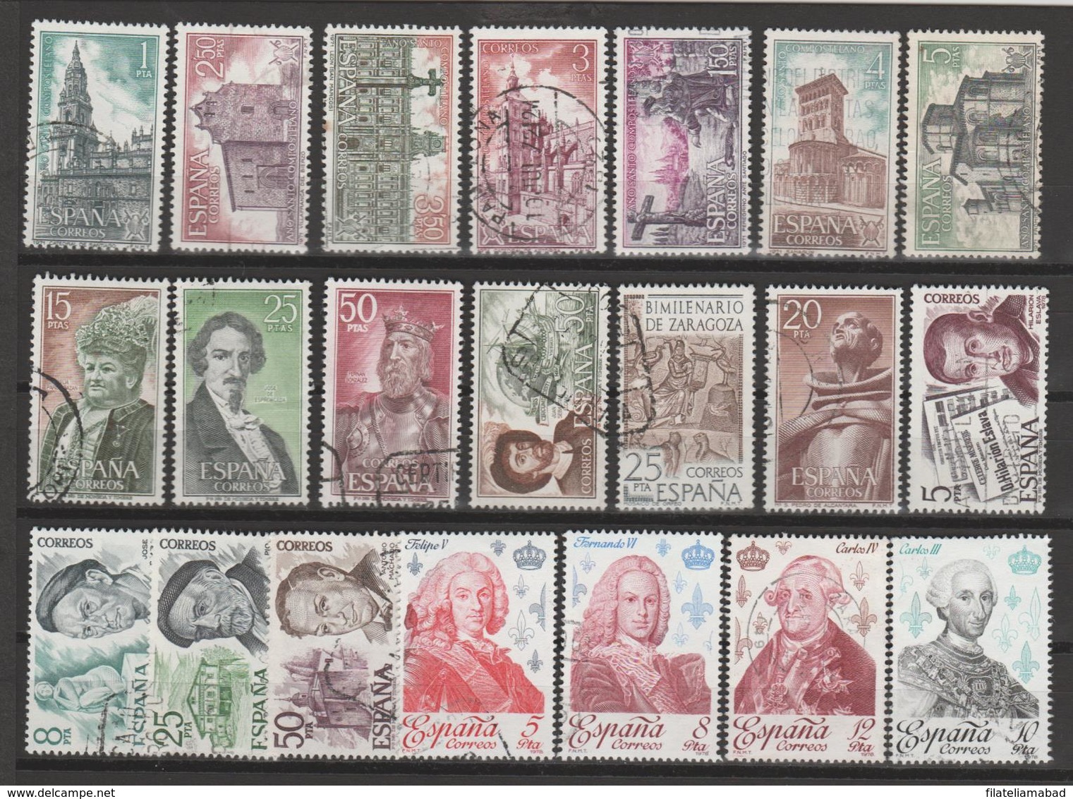 ESPAÑA SELOS -SERIES VALORES ALTOS DE FACIAL (K.7) - Used Stamps