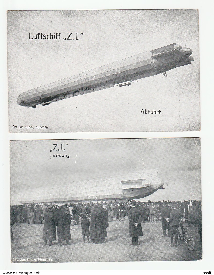 MUNCHEN Z.I. FELDPOST ZEPPELIN DIRIGEABLE AVIATION 2 CPA /FREE SHIPPING R - Guerre 1914-18