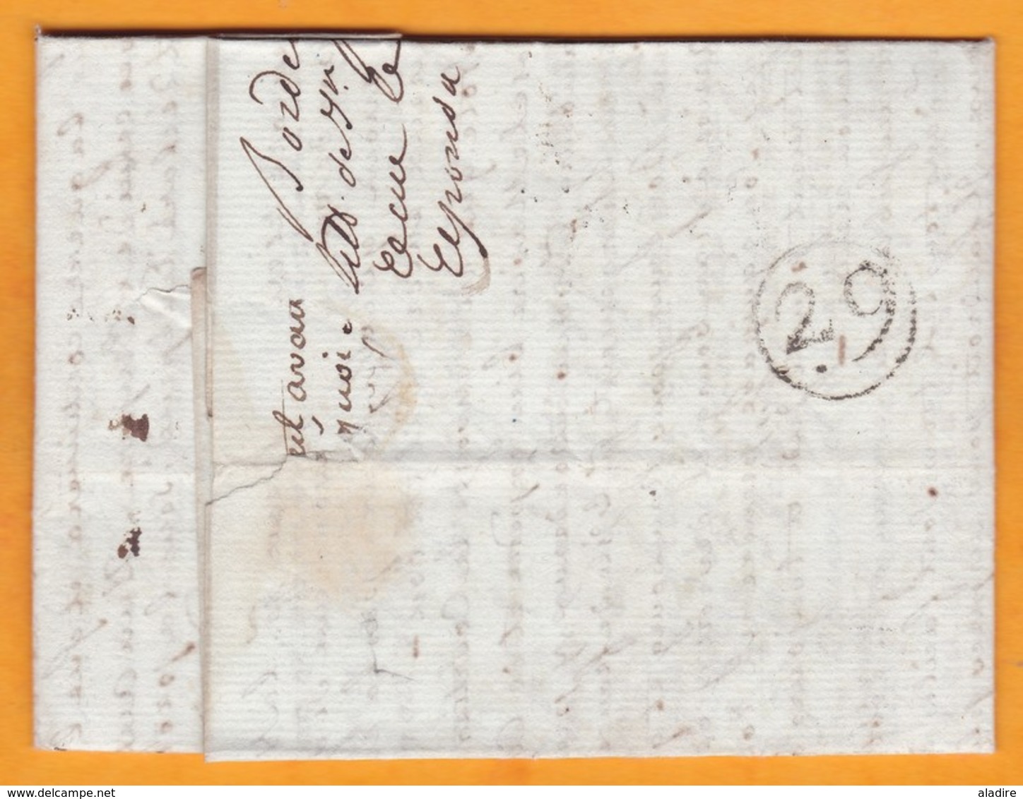 1800 - Marque Postale 32 BORDEAUX Sur Enveloppe Pliée Avec Corresp Privée De 3 Pages Denses Vers Paris - 1701-1800: Precursores XVIII