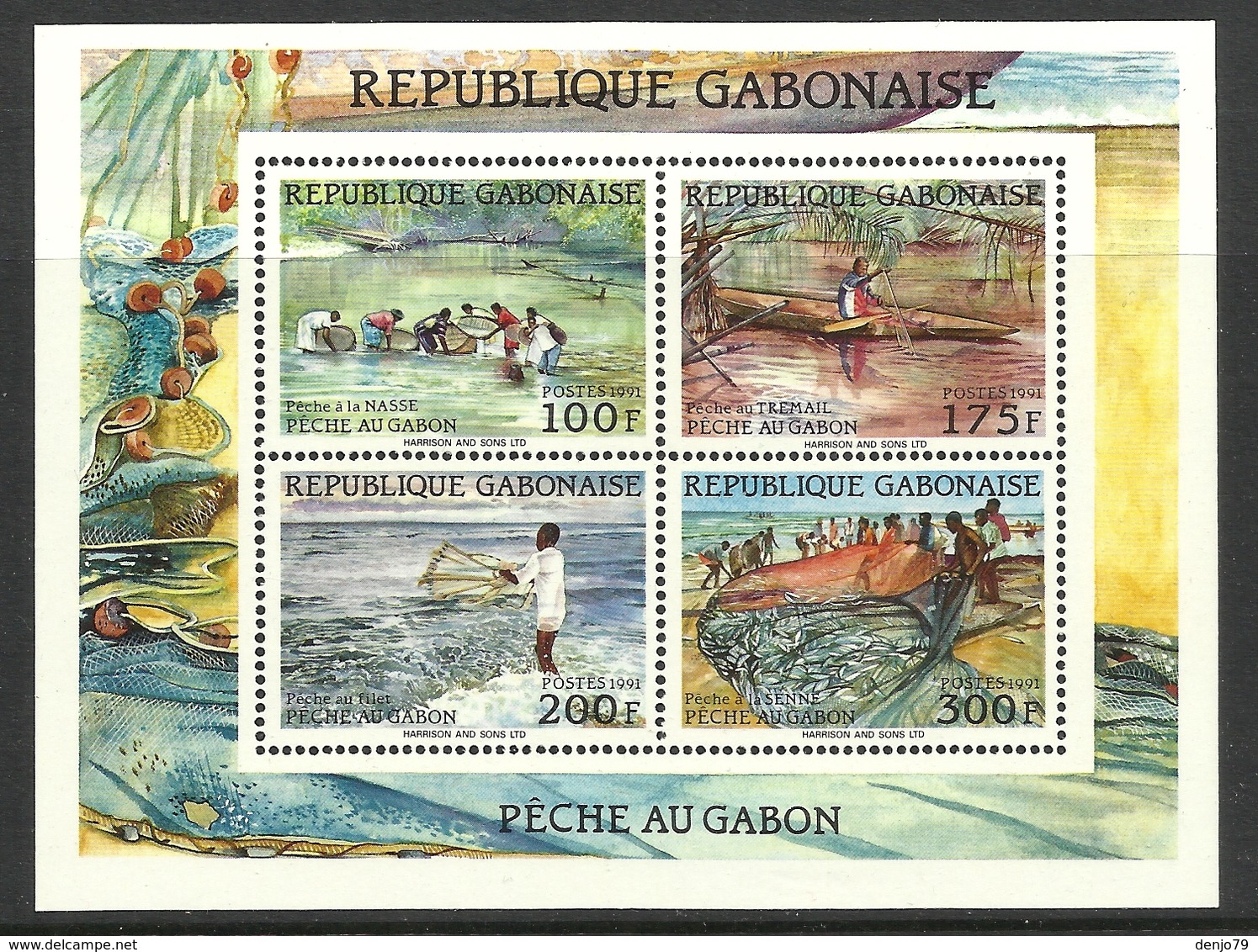 GABON 1991  FISHING SHEET  MNH - Gabon