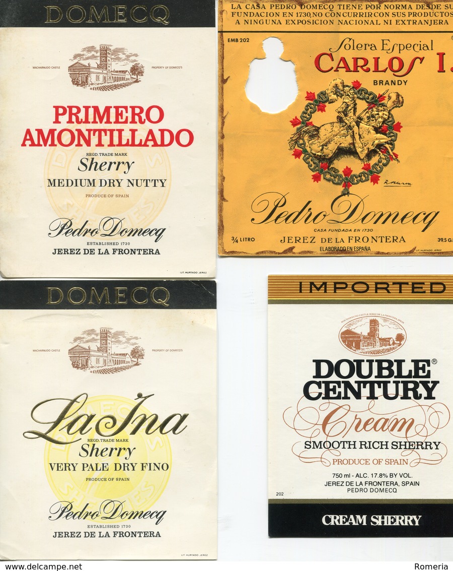 1608 - Espagne - Andalousie - Beau lot 23 étiquettes - Pedro Domecq - Jerez