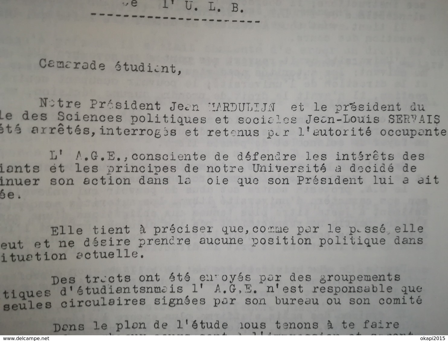 COURS CLANDESTINS UNIVERSITÉ LIBRE DE BRUXELLES U.L.B. GUERRE 1939 - 1945  RÉSISTANCE ÉTUDIANTS PROFESSEURS LIVRE