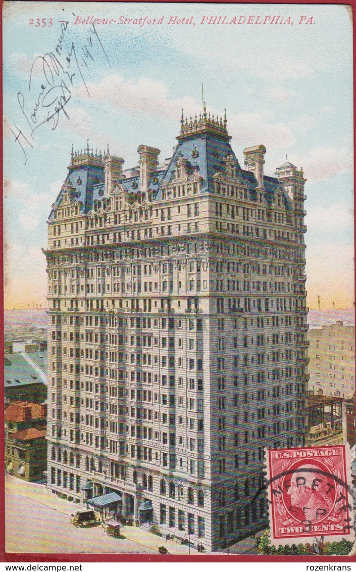 Philadelphia PA Pennsylvania Bellevue Stratford Hotel Skyskraper 1909 USA United States Old Postcard - Philadelphia