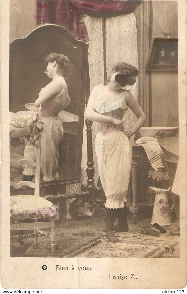 . "Erotic Lady.Bien A Vous. Louise Z..." Nice Vintage French Postcard - Vrouwen
