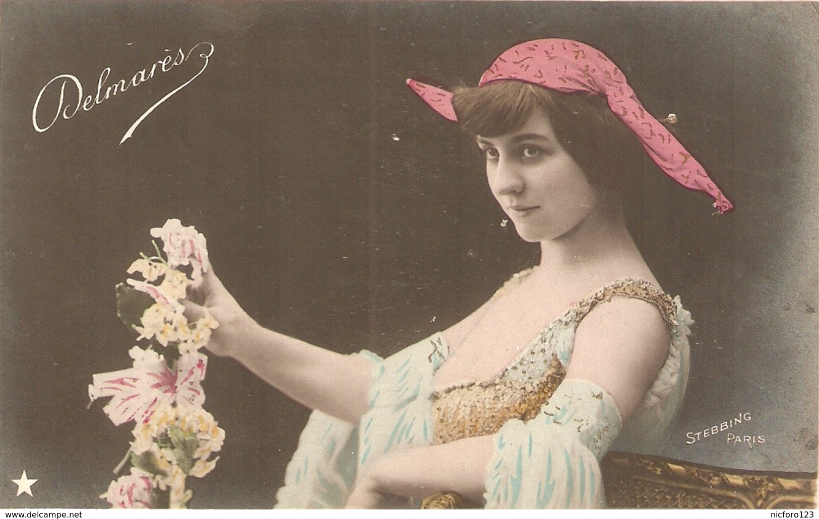 . "Erotic Lady. With Flowers. Delmares" Nice Vintage French Postcard - Mujeres