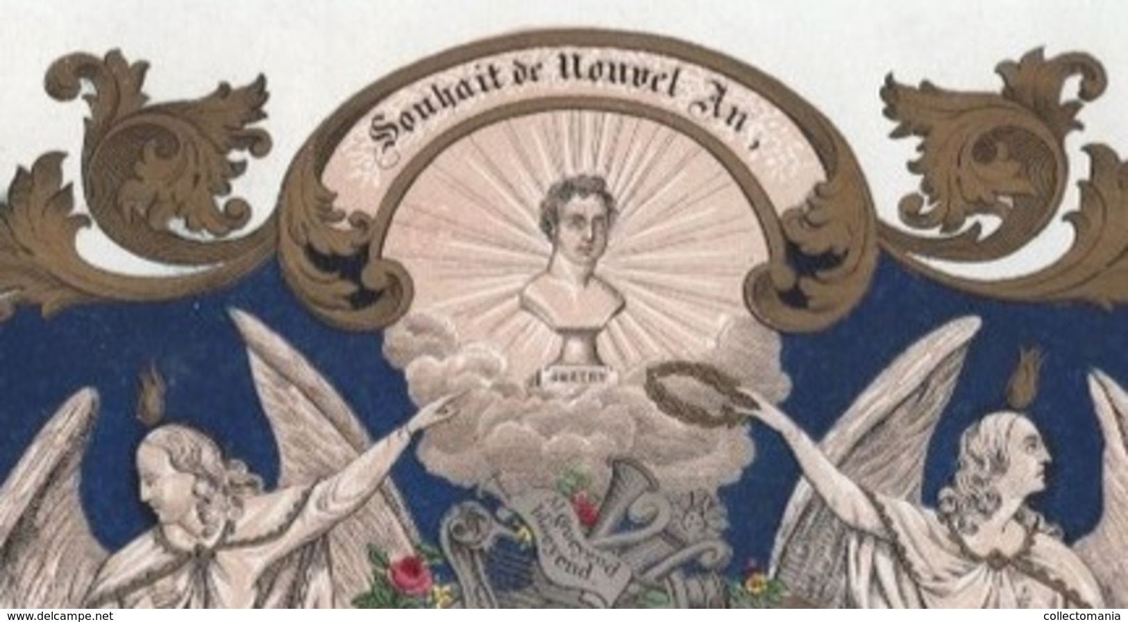 1 Porseleinkaart Aalst - Nouvelle An 1846  21 Cm X 18 Cm   Harmonie Royale D' Alost - "Al Groeiend Blomend"  GETRY - Porcelaine