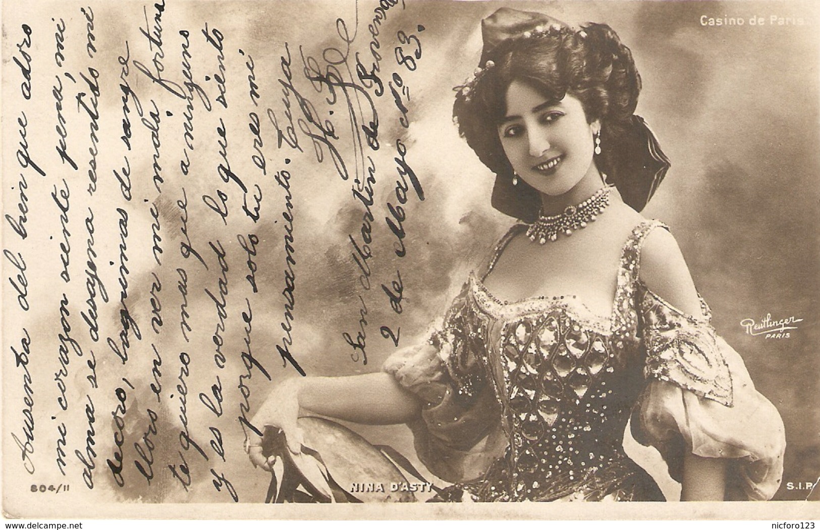 . Erotis,smiling Lady. Casino De Paris" Nice Vintage French Postcard - Mujeres