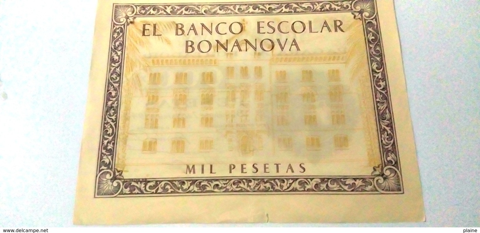 1000 Pesetas ( MIL PESETAS)-EL BANCO ESCOLAR BONANOVA - 1000 Pesetas