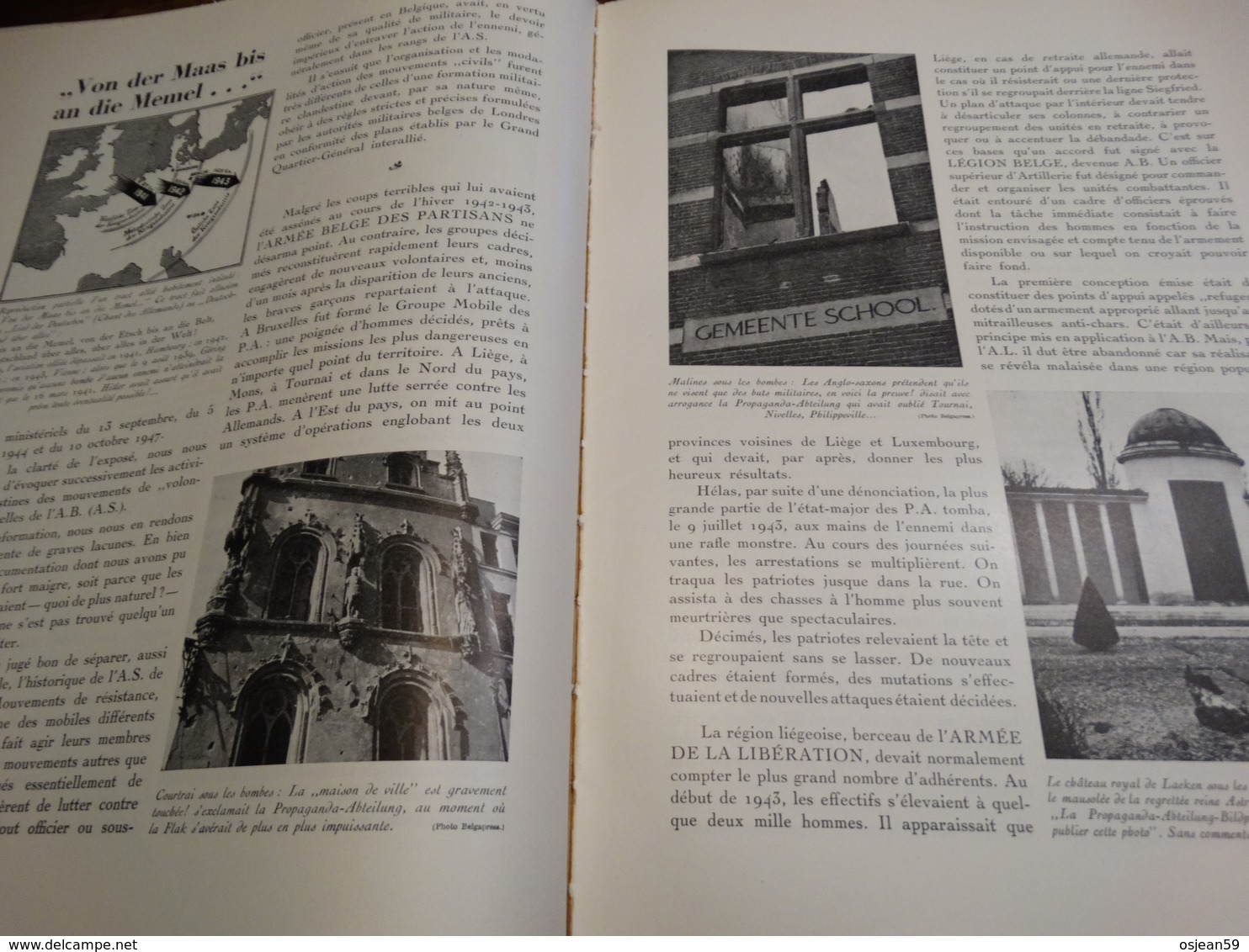 Livre d'or de la résistance belge.430 pages.Nombreuses photos.Bon état général.