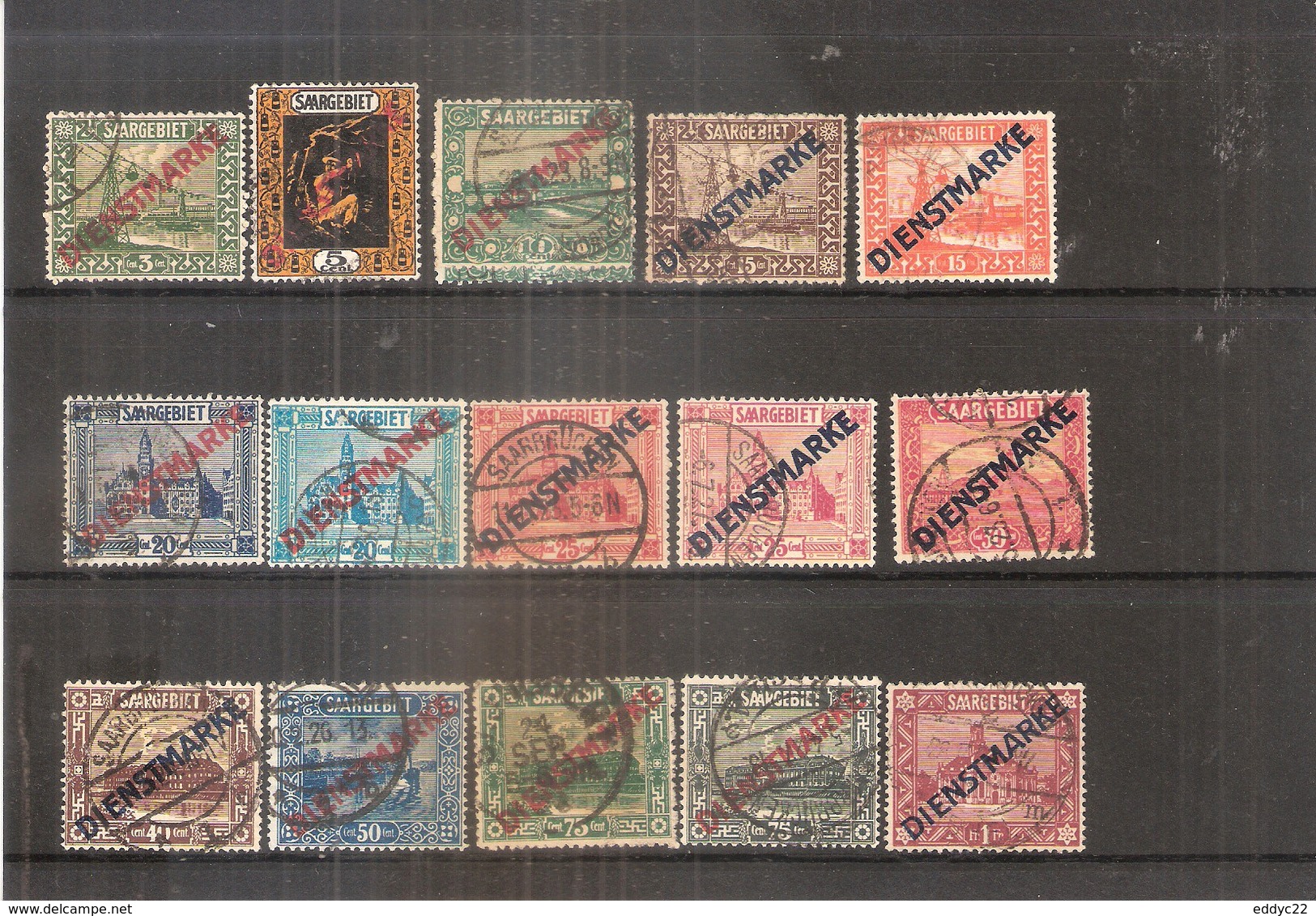 Sarre / Saar - Serv.1/15 - Série Complète - Obl/gest/used - Dienstzegels