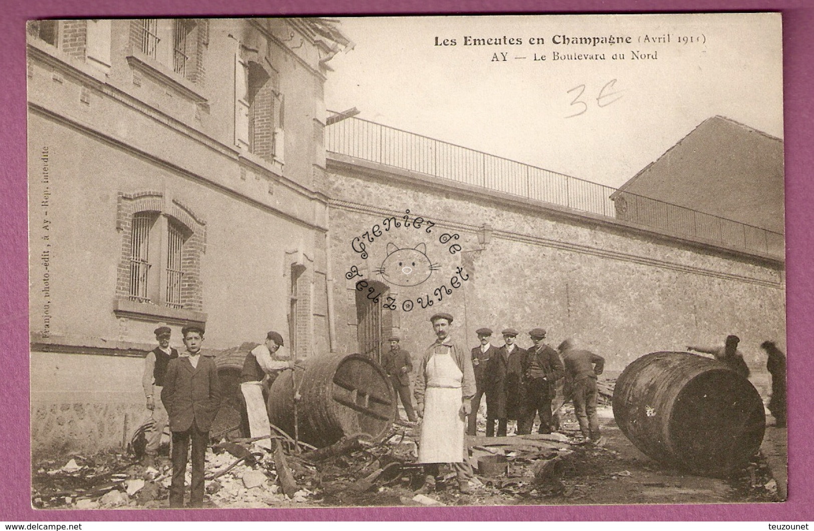 Les Emeutes En Champagne Avril 1911 - Ay Le Boulevard Du Nord  - éditeur Franjou - Ay En Champagne