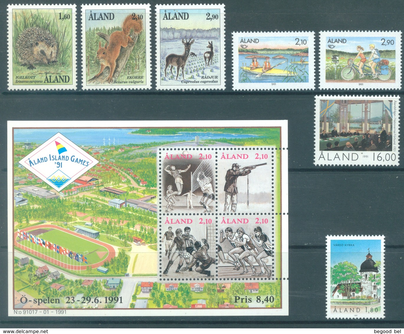 ALAND - 1991 - MNH/*** LUXE - YEAR COMPLETE FAUNA - Yv 44-54 - Lot 20776 - Aland