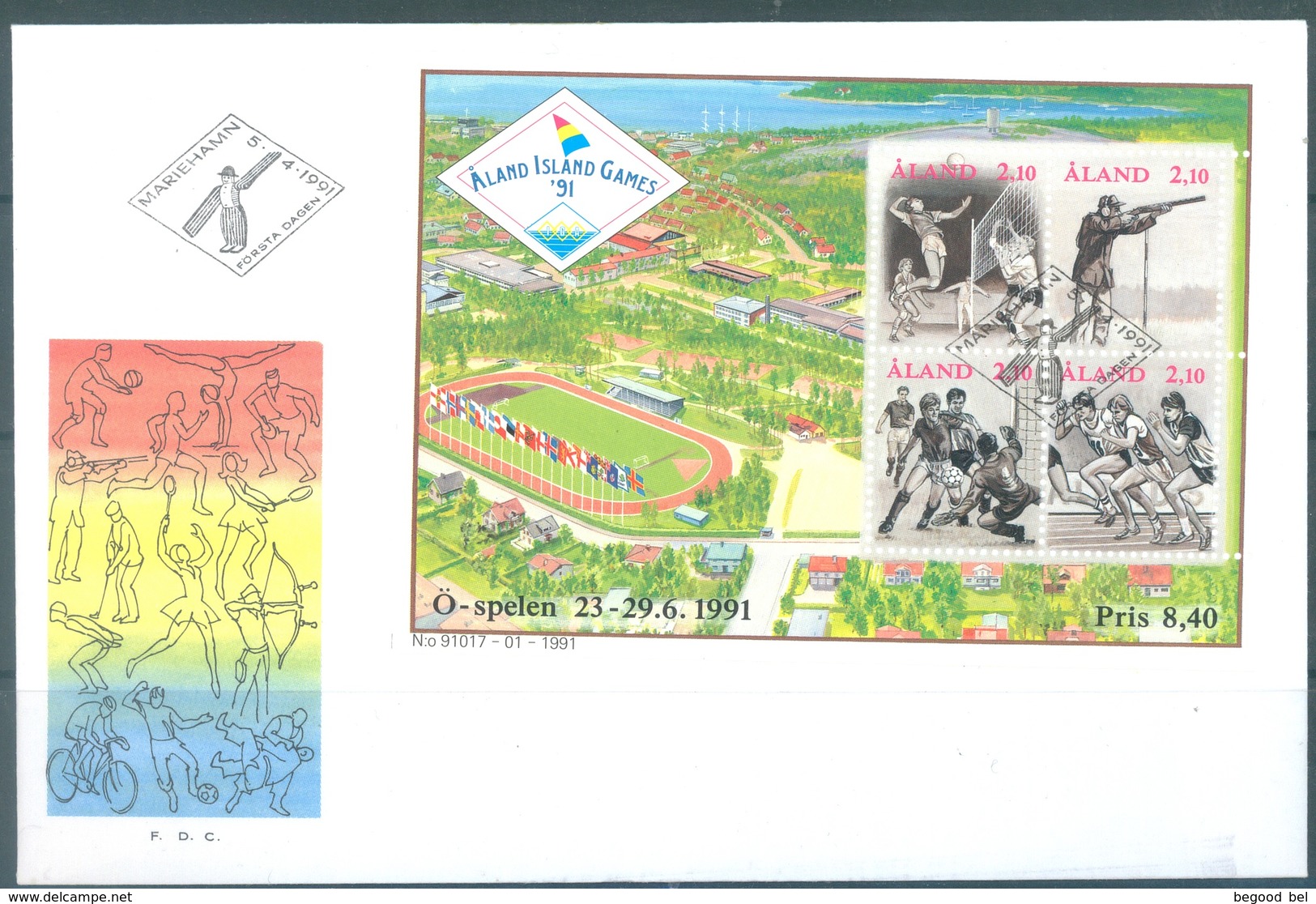 ALAND - 5.4.1991 - FDC - ALAND ISLAND GAMES - Yv BLOC 1 - Lot 20777 - Aland