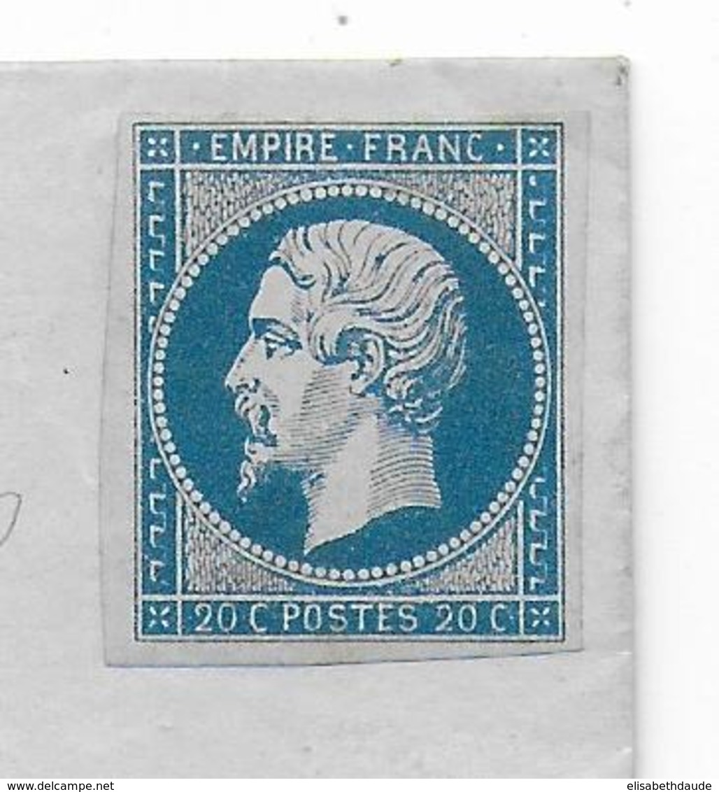 1859 - 20c EMPIRE NEUF ! NON OBLITERE Sur LETTRE De MARSEILLE => CONDRIEU - 1853-1860 Napoleon III