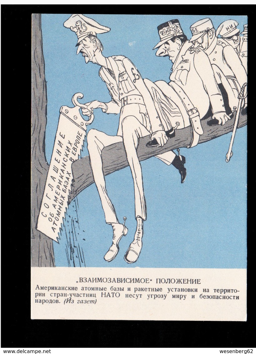 Russia Propaganda Against NATO Propagande Contre La NATO 1958 Old Postcard - Russland