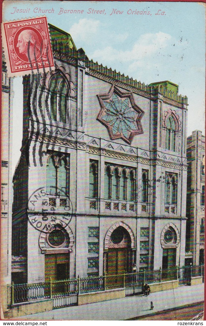 Jesuit Church Baronne Street New Orleans Louisiana United States USA Rare CPA Old Postcard 1909 - New Orleans