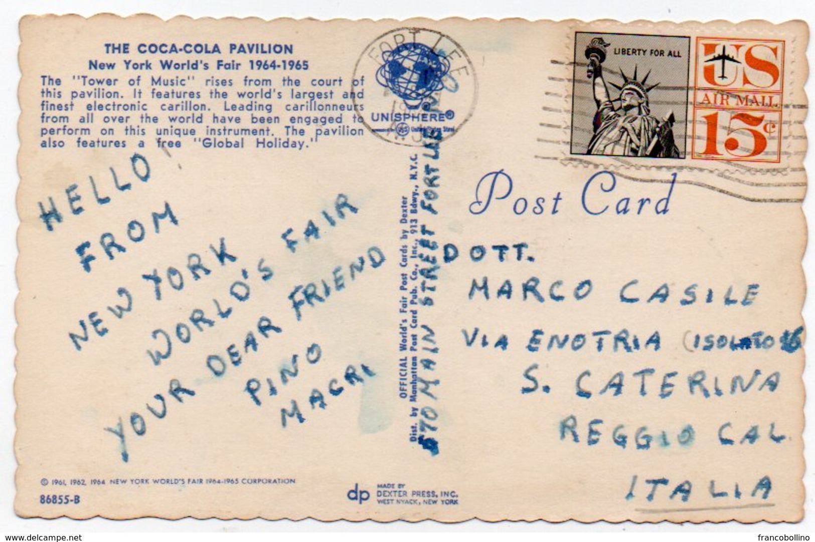 NEW YORK WORLD'S FAIR 1964-1965 - THE COCA COLA PAVILION - Mostre, Esposizioni