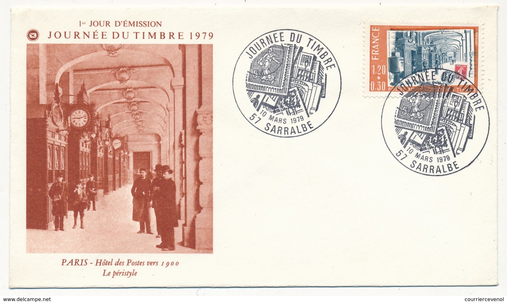 FRANCE - Enveloppe FDC - Journée Du Timbre 1979 (Hotel Des Postes Vers 1900) - 57 SARRALBE 10.3.1979 - Tag Der Briefmarke