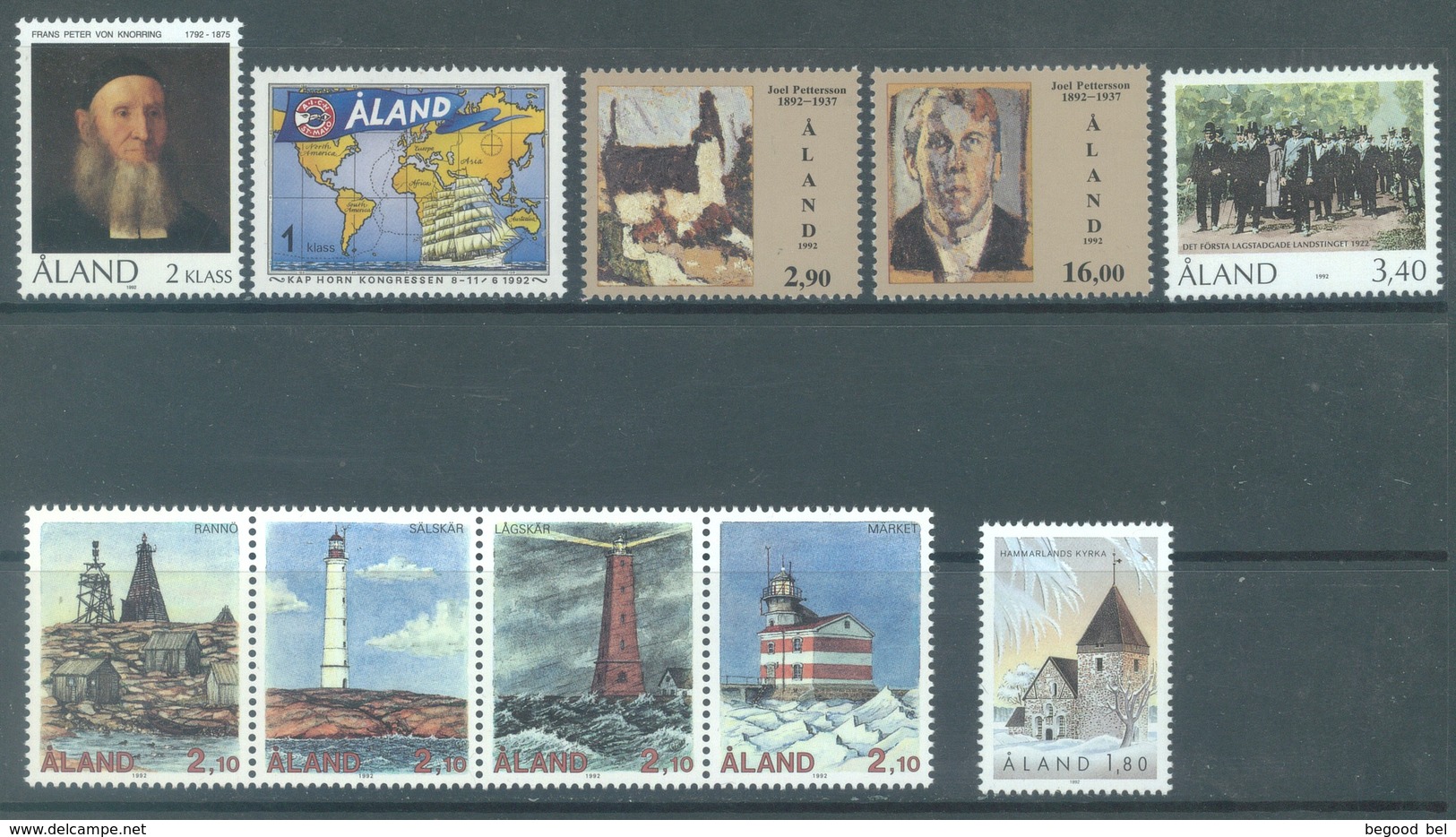 ALAND - 1992 - MNH/*** LUXE  - YEAR COMPLETE PHARES LEUCHTTURM - Yv 55-64 - Lot 20778 - Aland