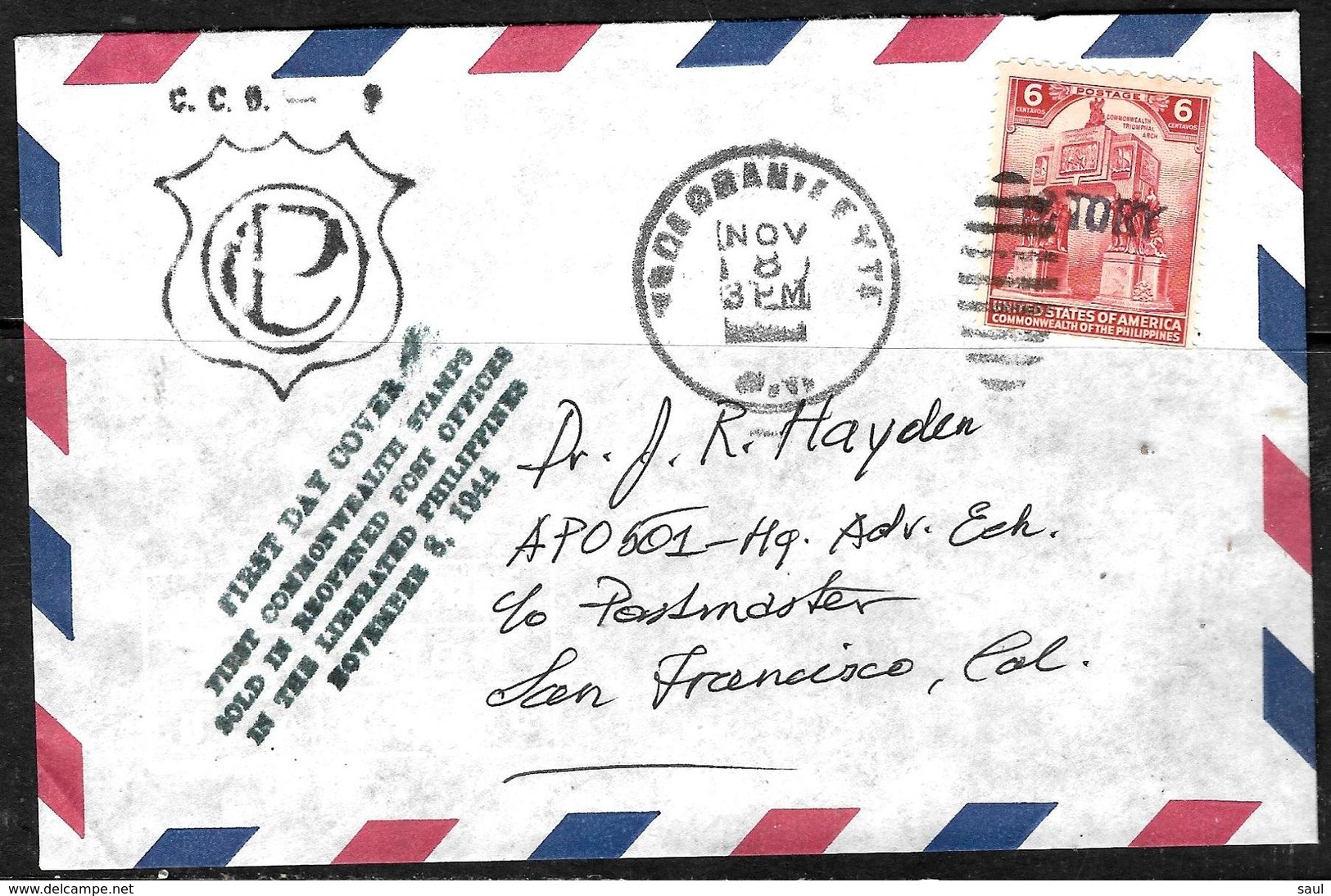 665 - USA - PHILIPPINES - WAR - 1944 - VICTORY OVPT - FD COVER - FORGERY, FALSE, FAKE, FAUX, FALSO, FALSC - Unclassified