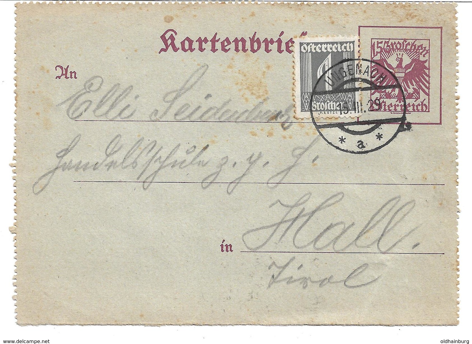1549b: Seltener Kartenbrief- Oberteil Ungenach 1929 - Vöcklabruck