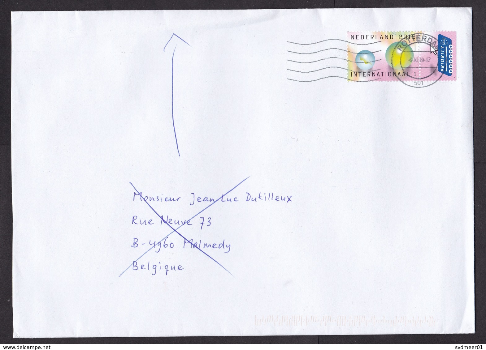 Netherlands: Cover To Belgium, 2019, 1 Stamp, Marble, Toy, Returned, Uncommon Small Retour Label At Back (minor Creases) - Lettres & Documents