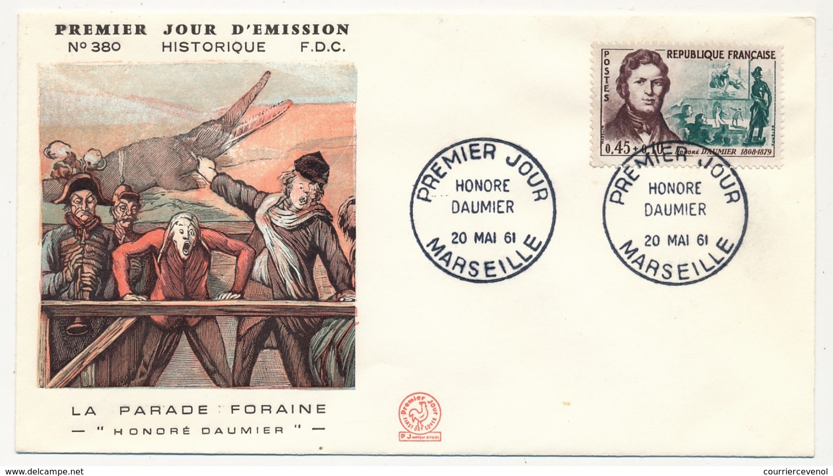 FRANCE -  6 Env. FDC - Célébrités 1961 - Pierre Puget, Drouot, Duguesclin, Coulomb, Daumier, Apollinaire - 1960-1969