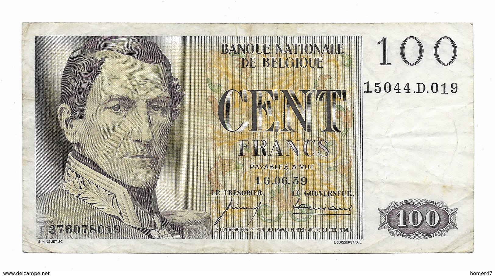 100 Fr - 16.06.59 - 100 Francs