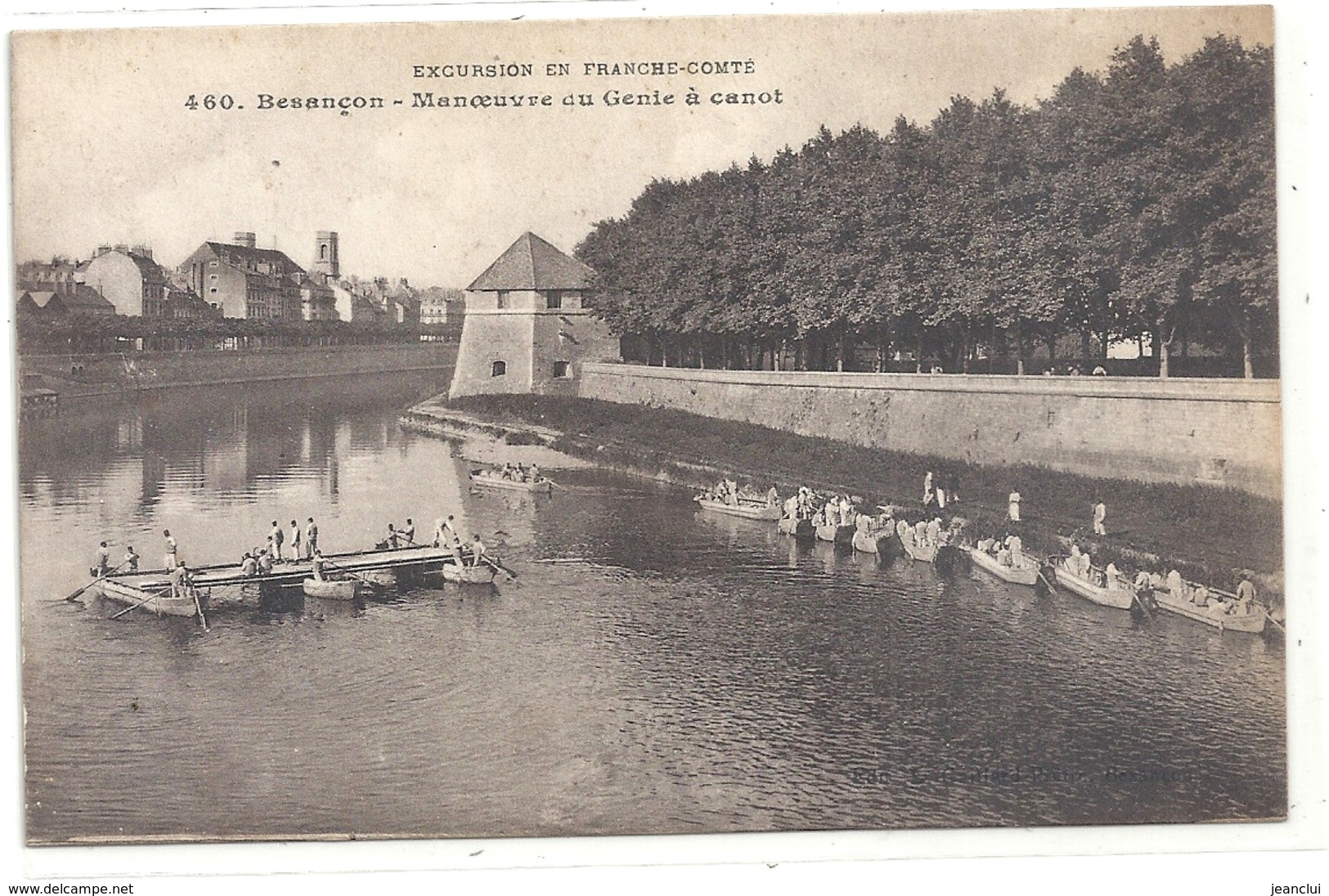 460. BESANCON . MANOEUVRES DU GENIE A CANOT . CARTE TRES ANIMEE NON ECRITE - Besancon