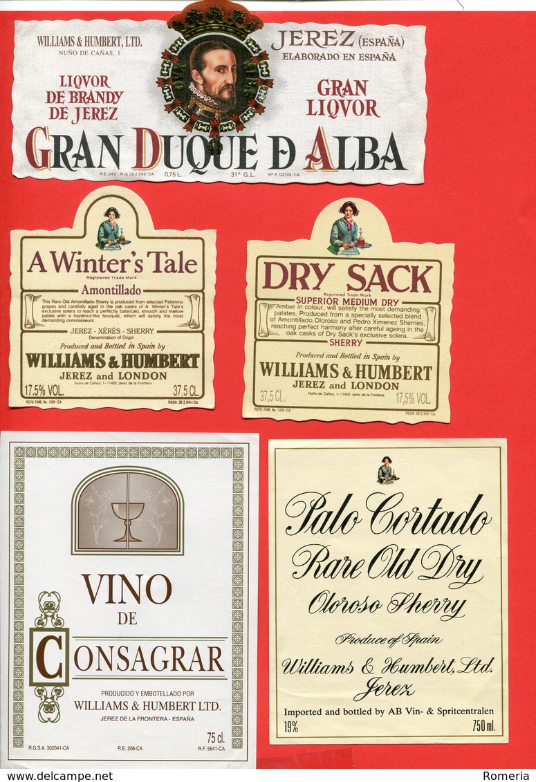 1610 - Espagne - Andalousie - Beau Lot 13 étiquettes - Willams & Humbert - Jerez And London - Sonstige & Ohne Zuordnung