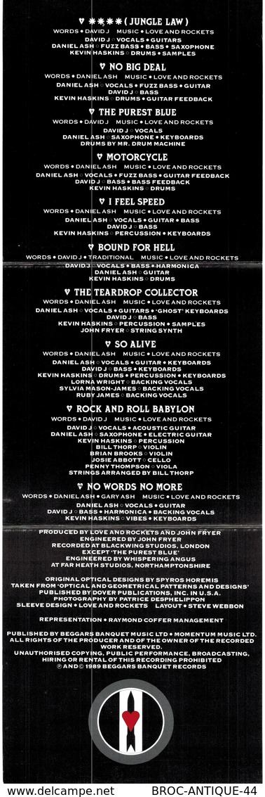 CD N°6169 - LOVE AND ROCKETS - LOVE AND ROCKETS - COMPILATION 20 TITRES - Rock