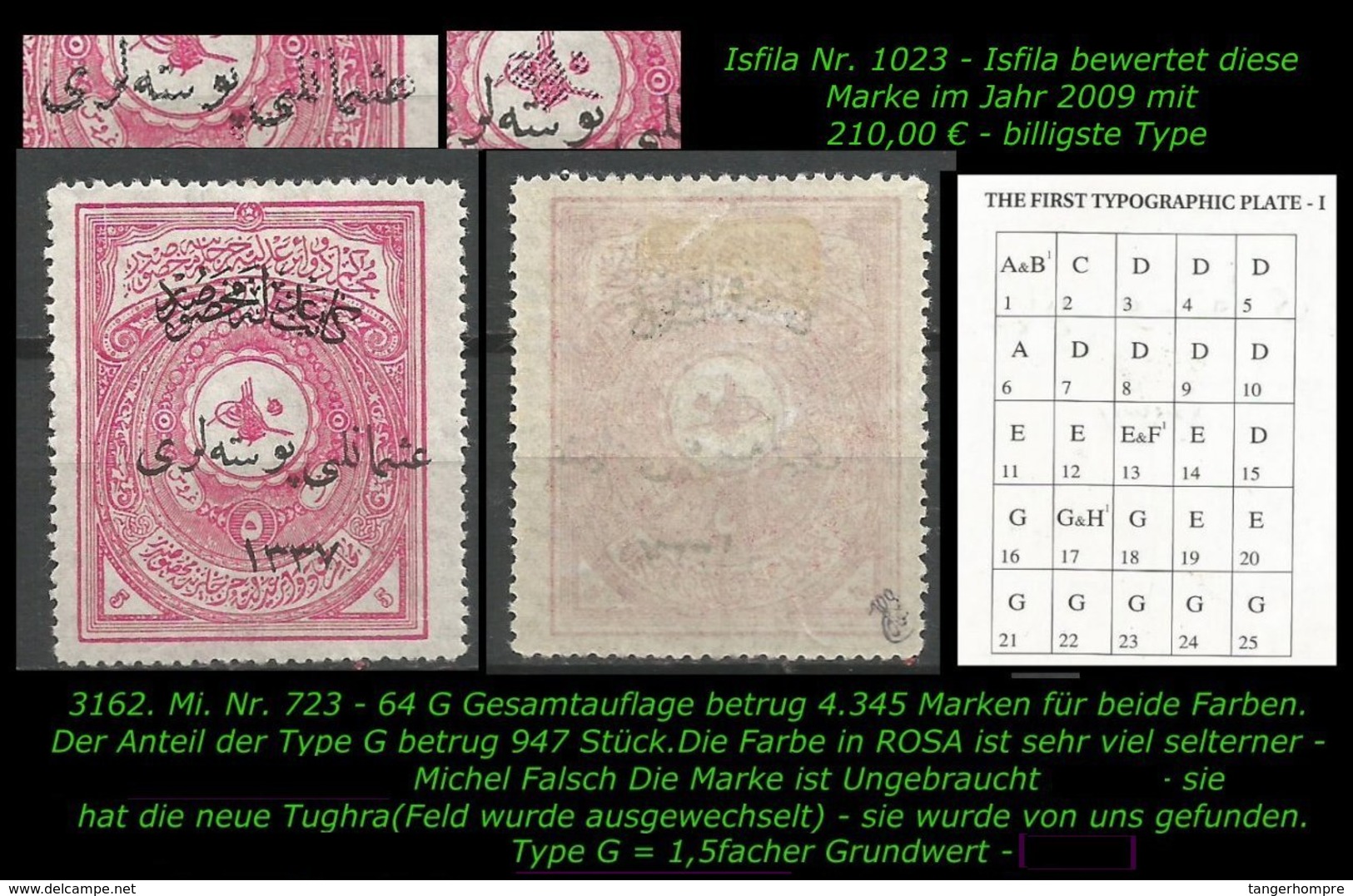 EARLY OTTOMAN SPECIALIZED FOR SPECIALIST, SEE...Mi. Nr. 724 - Mayo 64 G In Ungebraucht - Nur 947 Marken ! -RR- - Nuovi