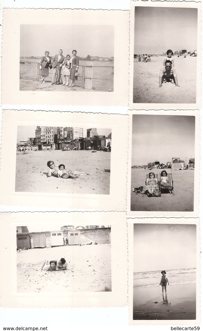 27 ANCIENNES PHOTOS COUPLE FILLETTE PLAGE - Lieux