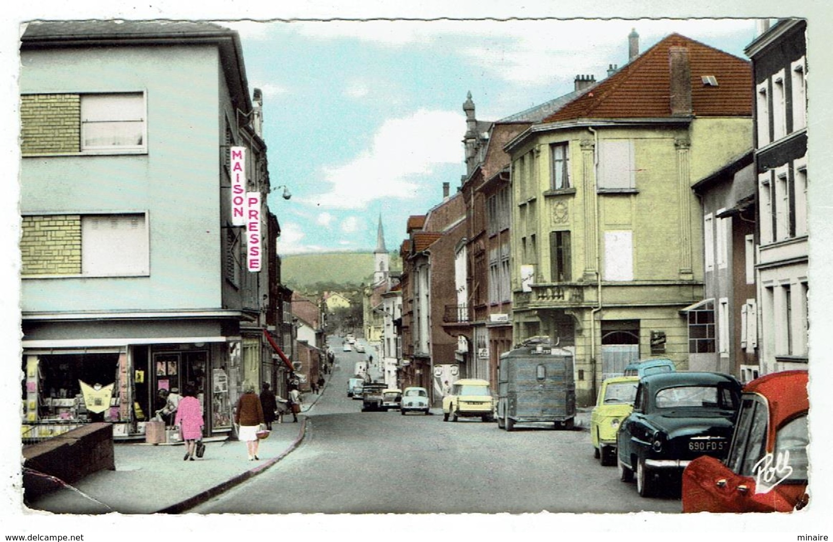 ALGRANGE Près D'Hayange - Le Centre Et La Rue Clémenceau - Circulée 1966 -format 9x14 - Sonstige & Ohne Zuordnung