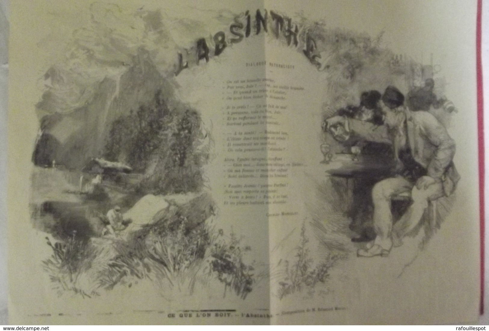 L'absinthe Dialogue Naturaliste , Extrait Du Petit Moniteur Illustré Dessin Morin - Publicidad