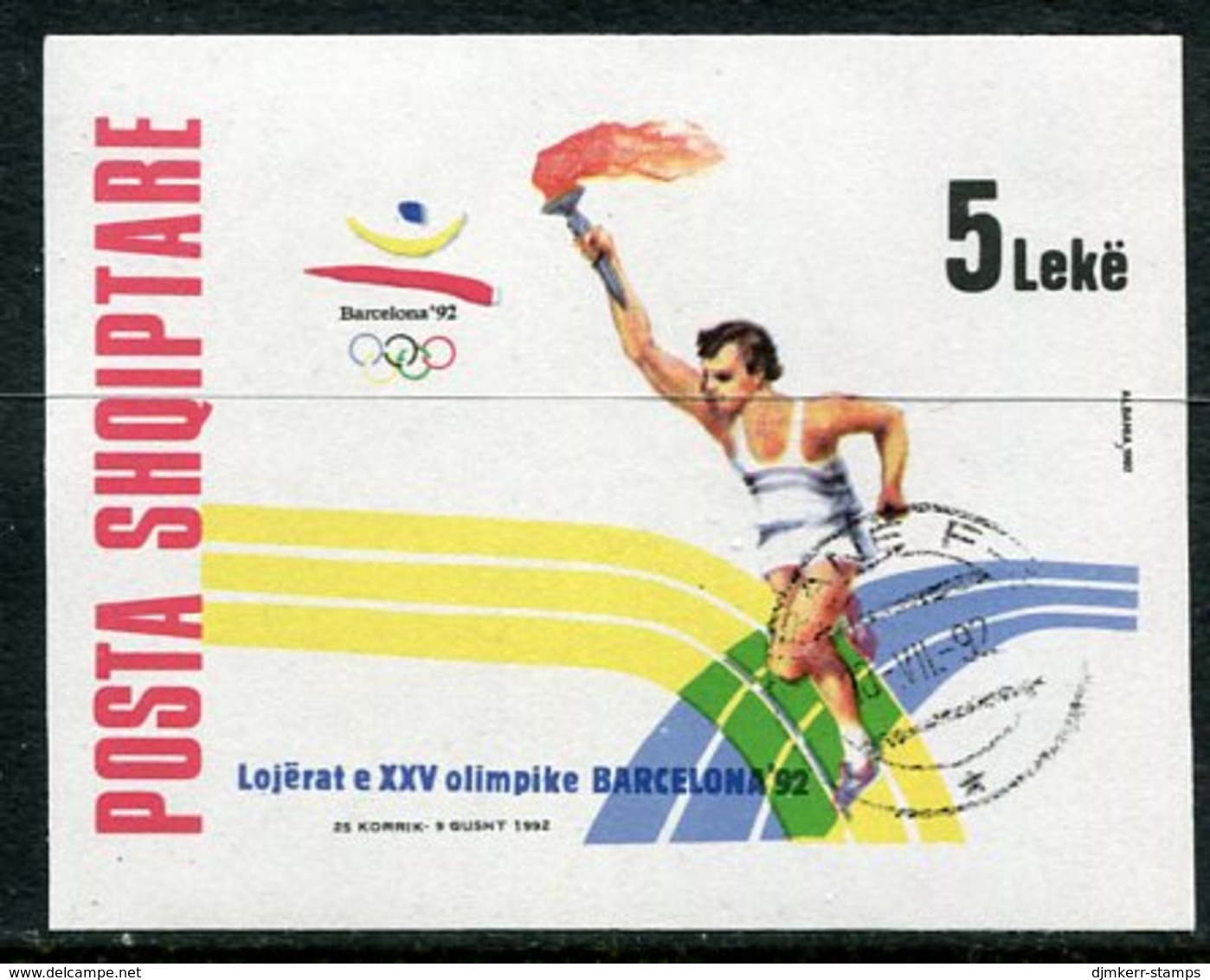 ALBANIA 1992 Olympic Games Block Used.   Michel Block 96 - Albanie