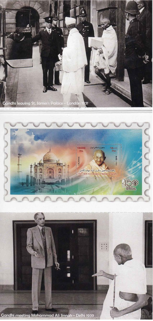 Iran 2019 Birth (150th) Anniversary of Mahatma Gandhi Stamp Folder and Postcard, India, Gandhi Post Card