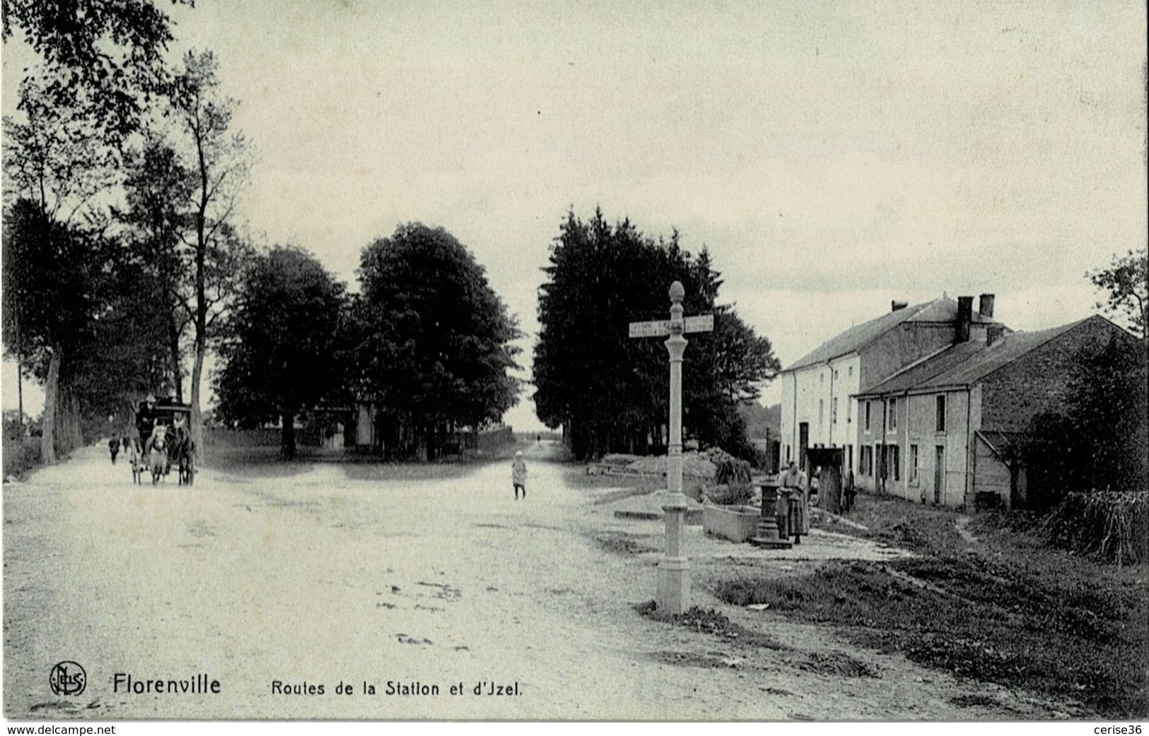 Florenville Routes De La Station Et D'Izel Circulée En 1912 - Florenville