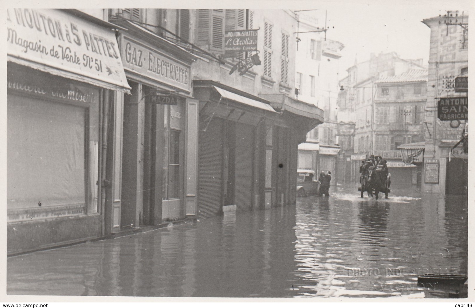 84 AVIGNON  PHOTO INONDATION D AVIGNON   FORMAT 9  14Cms  Cachet Sec Photographe Avignon  ? - Avignon