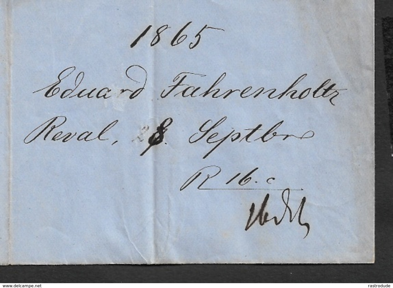 1865 - LAC - ESTONIE REVAL ( TALLINN ) A BORDEAUX - PRUSSE ERQUILINES - P.D - Timbres Manquants - Estonia