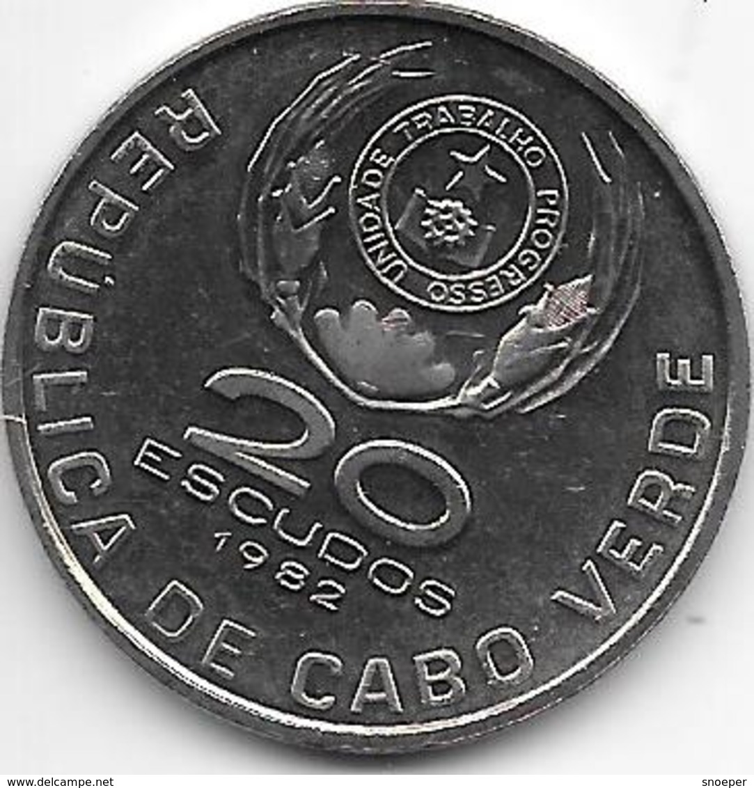 *Cape Verde 20 ESCUDO 1982   Km 20  Bu - Cape Verde