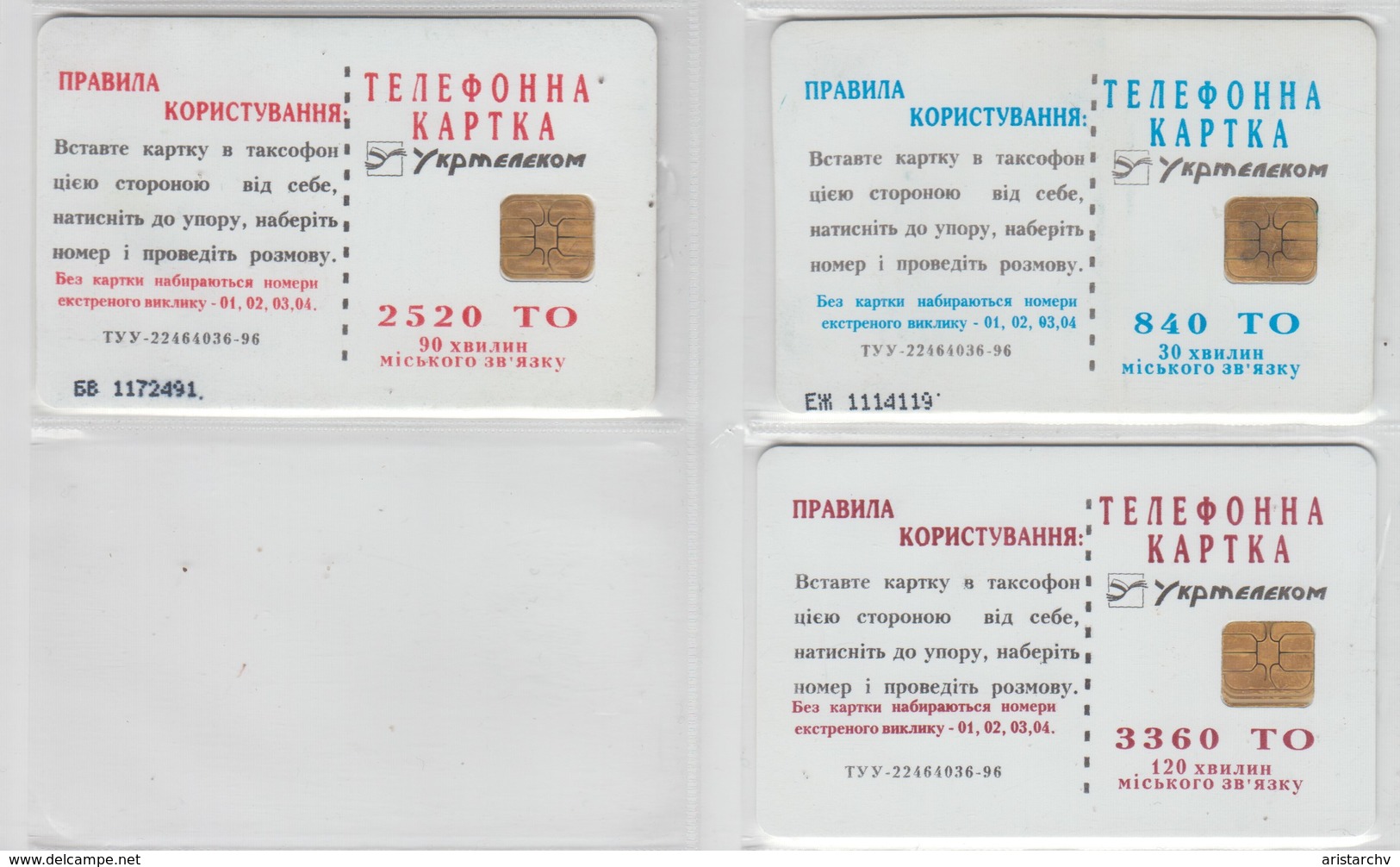 UKRAINE 1998 MEDICINE GALENA SANORIN 3 DIFFERENT CARDS - Ukraine