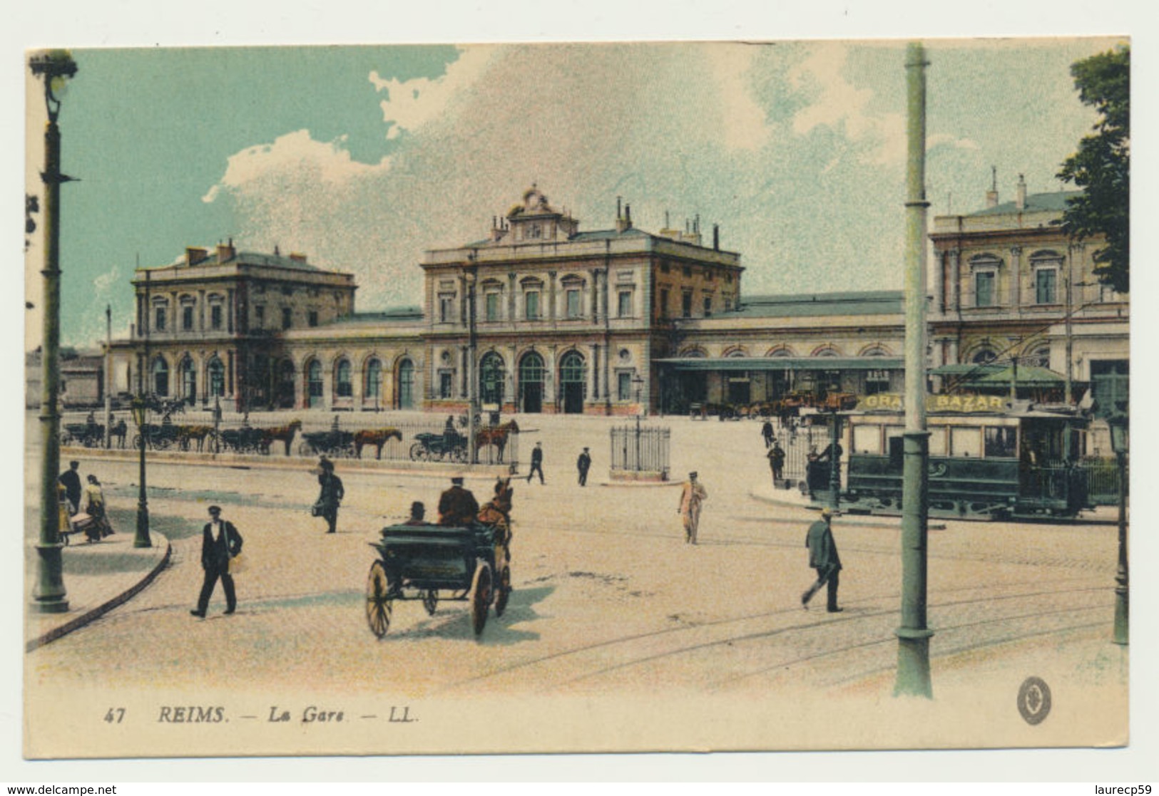 Reims - La Gare En  Couleur En 1916 - Reims
