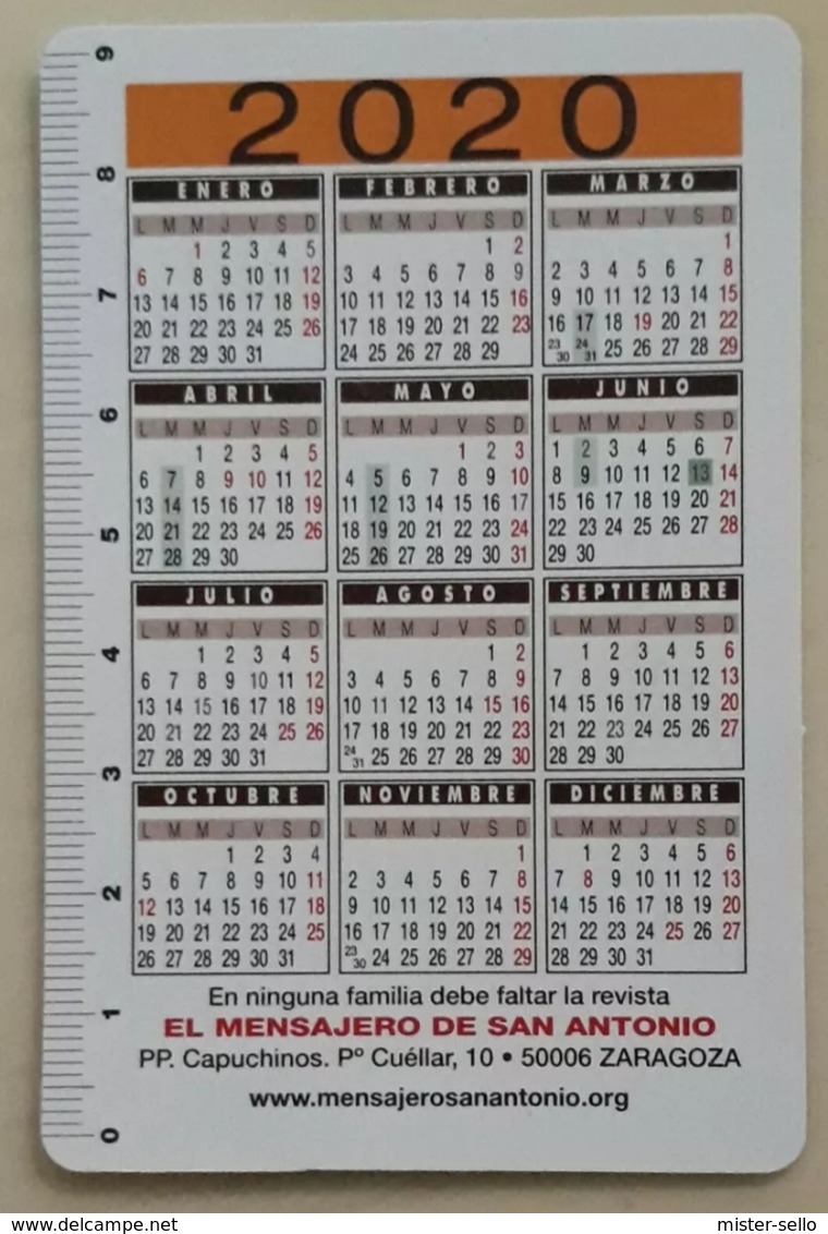 2020 CALENDARIO SAN ANTONIO DE PADUA. - Tamaño Pequeño : 2001-...