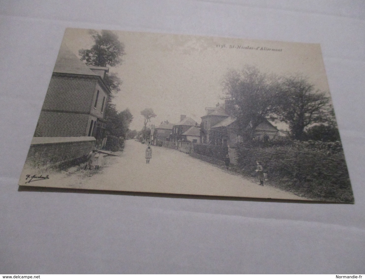 RARE CPA CP SEINE-MARITIME 76 SAINT ST-NICOLAS-D'ALIERMONT 1910 - RUE / MAISONS / ANIMATION - ED MARCHAND TRÈS BON ETAT - Other & Unclassified