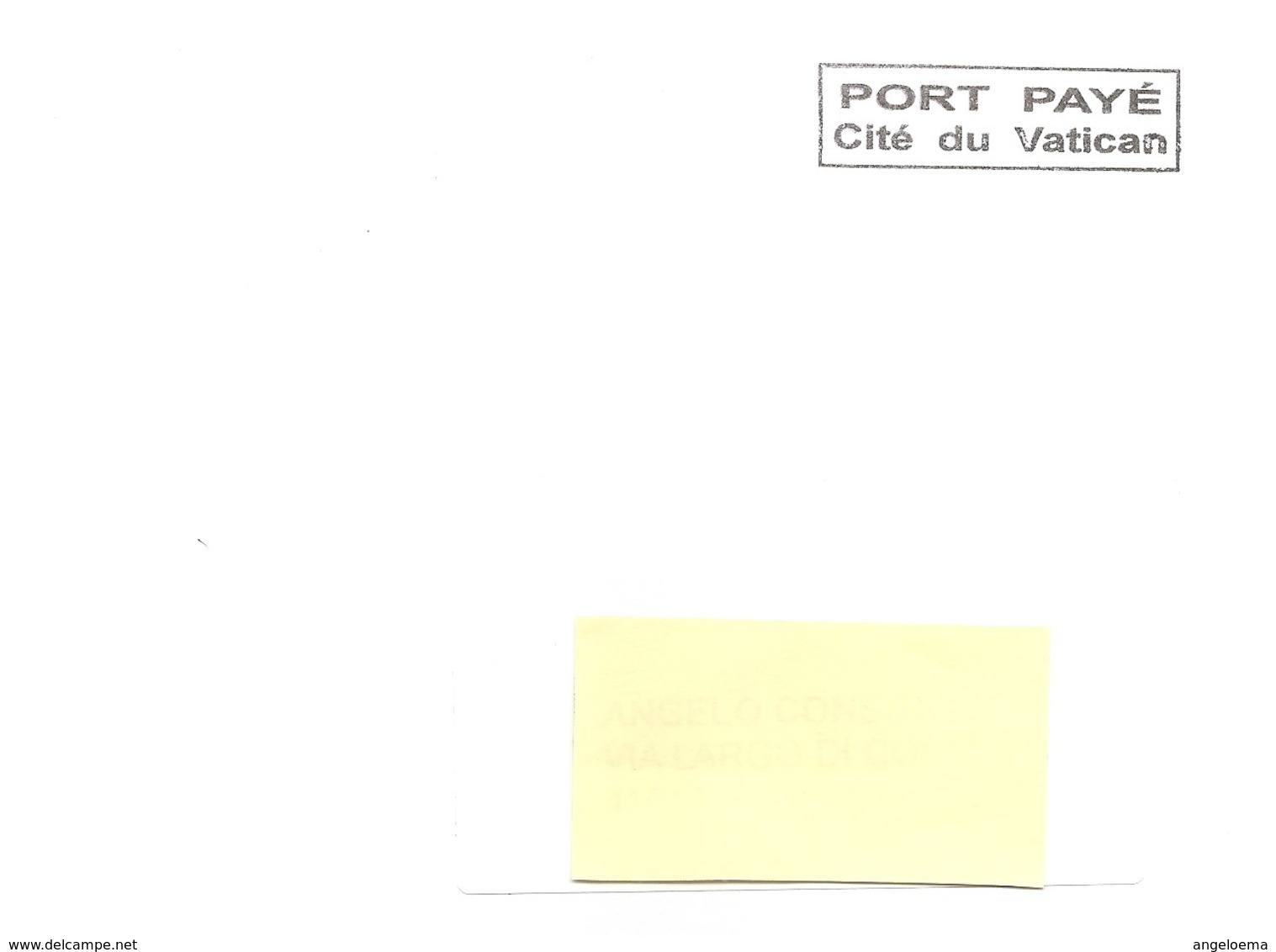 VATICANO - 2018 Lettera Del SERVIZIO POSTE VATICANE Con Timbro PORT PAYE' CITE' DU VATICAN - Storia Postale