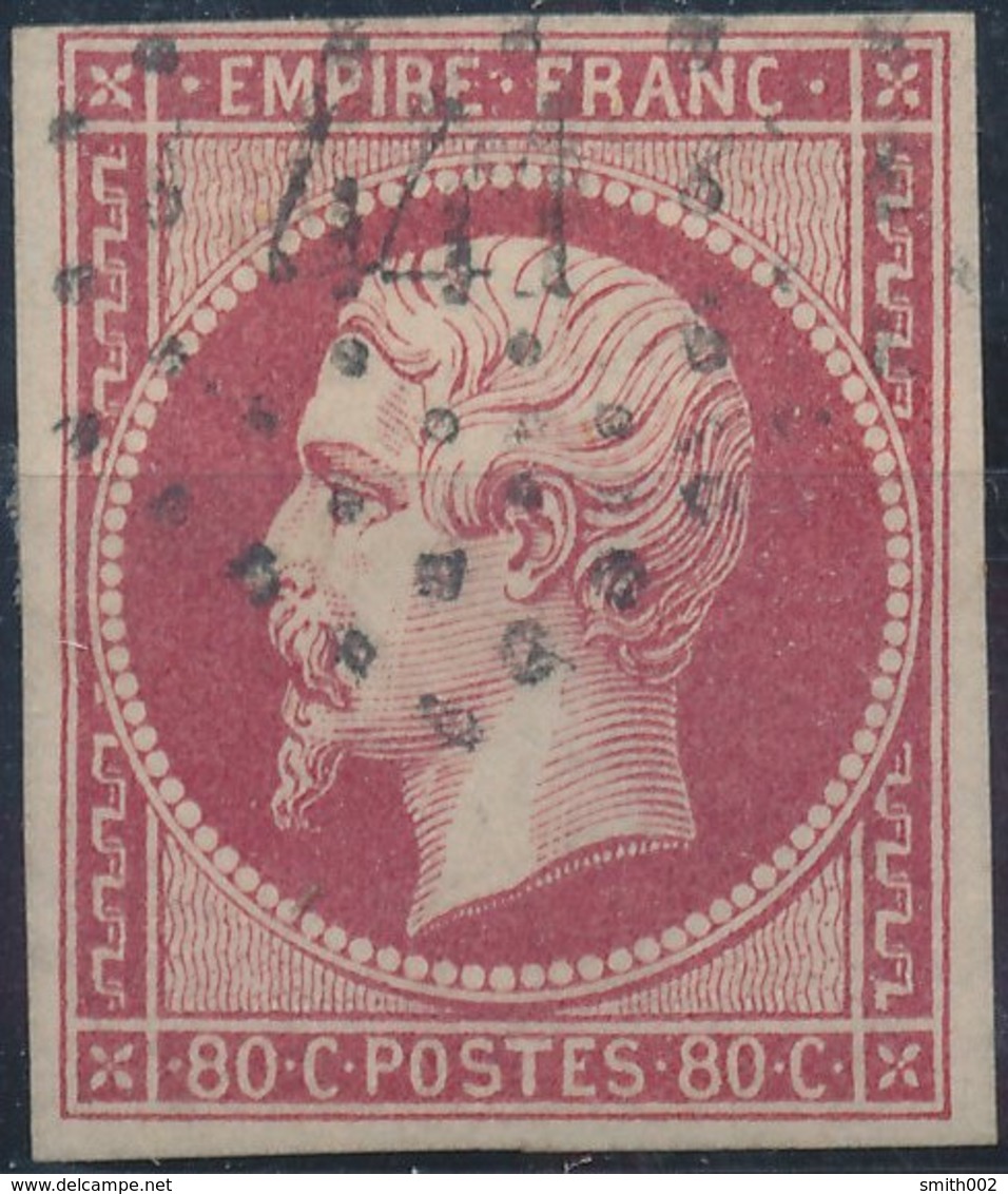 FRANCE - 1854, Mi 16, Yt 17 - 80 C, Oblitére - 1853-1860 Napoléon III