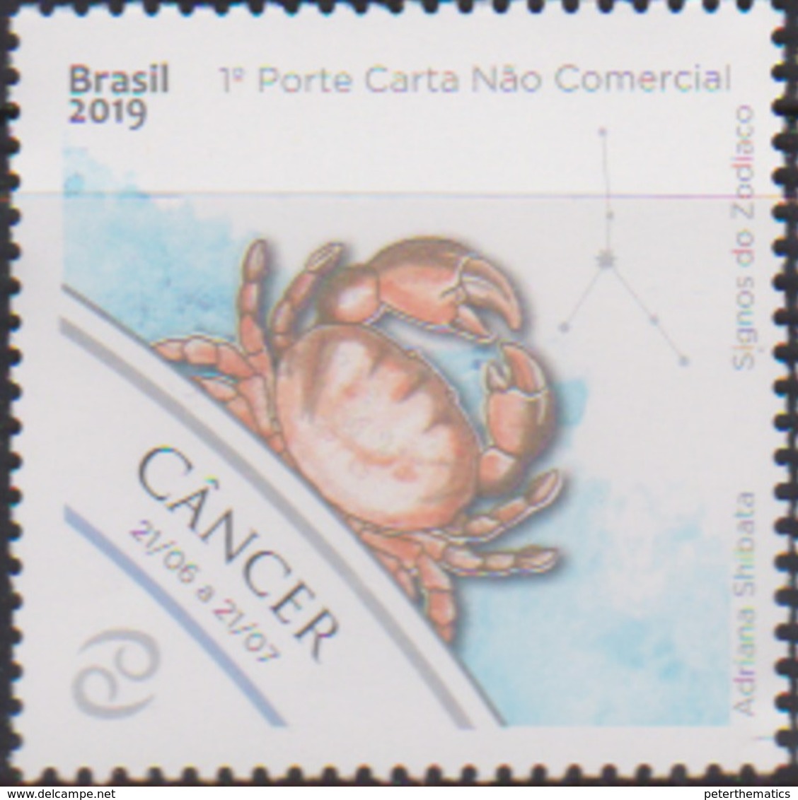 BRAZIL, 2019,  MNH,ZODIAC SIGNS, CANCER, CRABS, 1v - Astrology