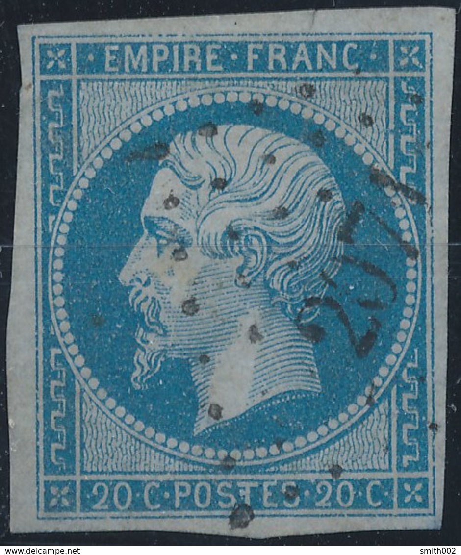 FRANCE - 1854, Mi 13, Yt 14 - 20 C, Oblitére, Signed - 1853-1860 Napoléon III